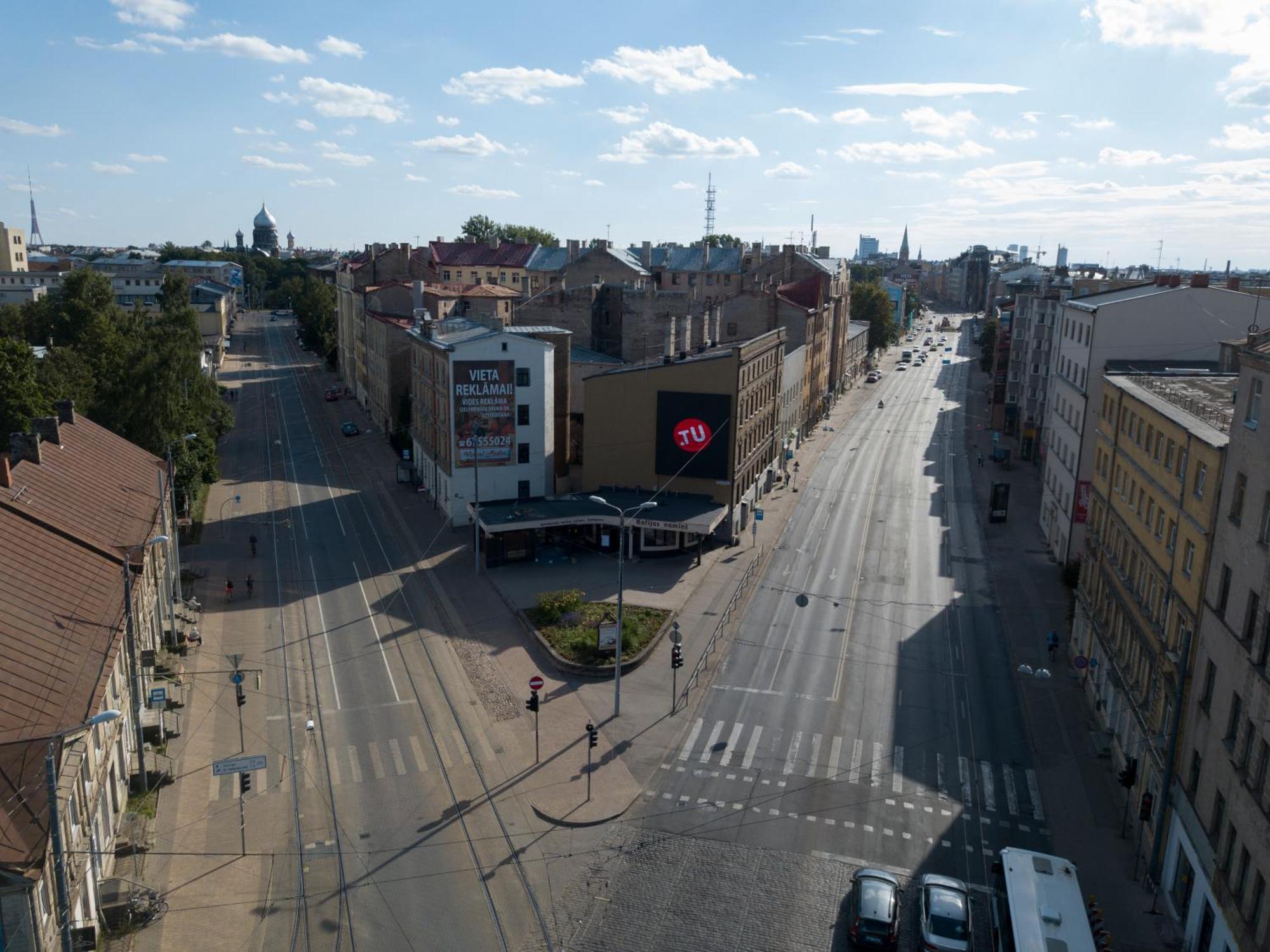 Aparthotel ריגה מראה חיצוני תמונה Aerial view of the street